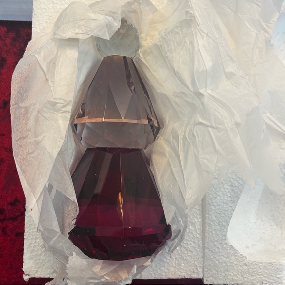 Anthropologie Cut Glass Holiday Tree Elegant Crystal Art Piece NIB Purple 8.5” - Picture 3 of 9